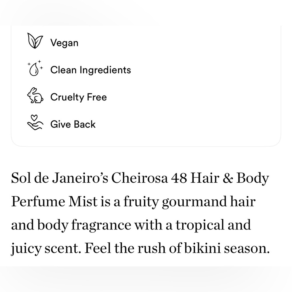 $12❤️‍🔥 LAST 1! Sol de Janeiro Cheirosa 48 Hair & Body Mist Mini ✨ NEW - Picture 5 of 7